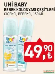 UNİ BABY BEBEK KOLONYASI ÇEŞİTLERİ 150 ML UNİ BABY BEBEK KOLONYASI ÇEŞİTLERİ 150 ML